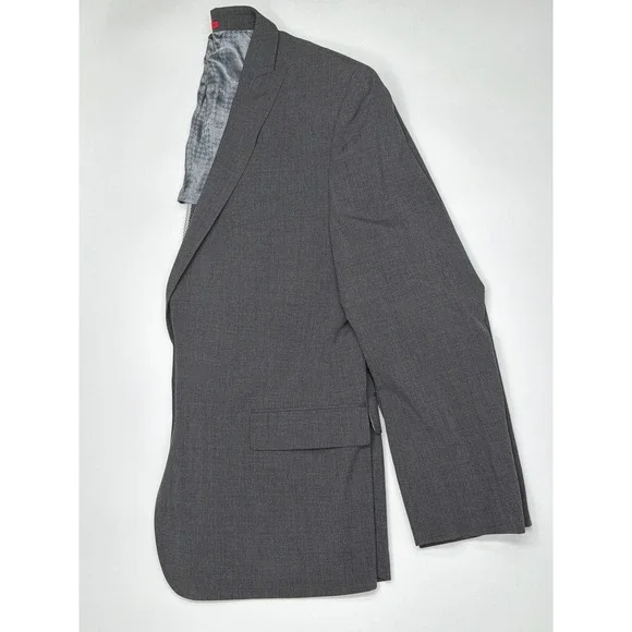 John Varvatos USA Mens Grey Wool Blend 2 Button Blazer Sport Coat 46R